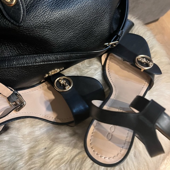 Coach Black Leather Heels Size 10 - Picture 8 of 16